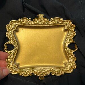 Vintage/Antique Looking Gold Metal Jewelry Tray or Trinket Dish